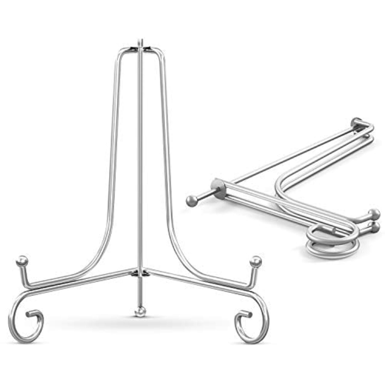TR-LIFE Plate Stands for Display - 4 Inch Plate Holder Display Stand + Metal Easel Stand for Picture Frame, Decorative Plates, Photo, Book, Collectibles (2 Pack)